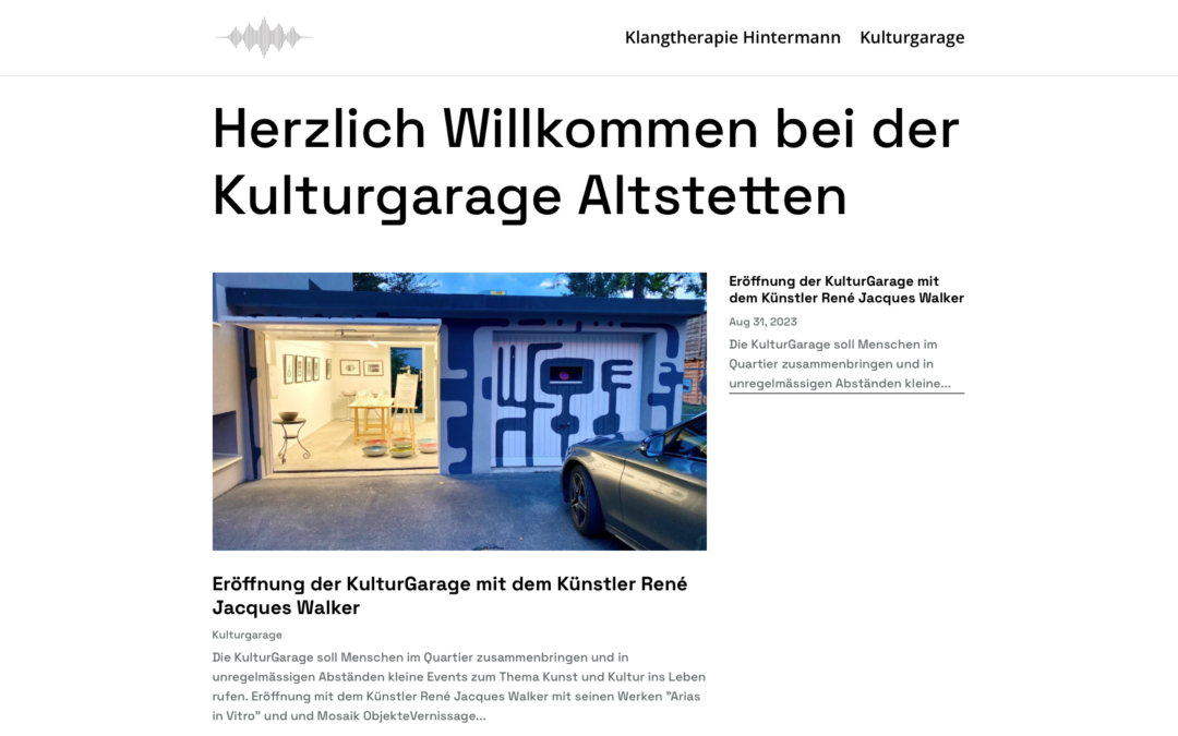 Neu in Altstetten: Klangtherapie & Kulturgarage